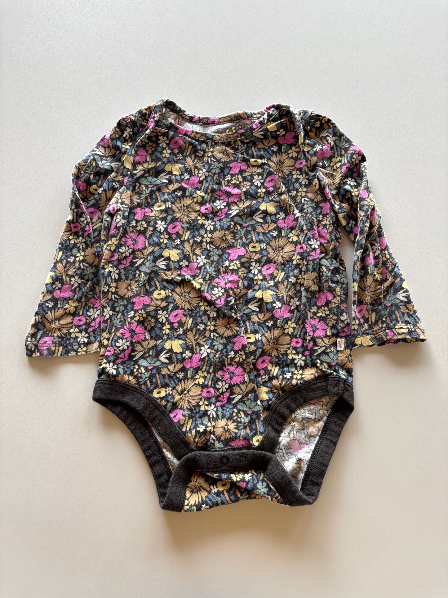 Charcoal Floral Onesie