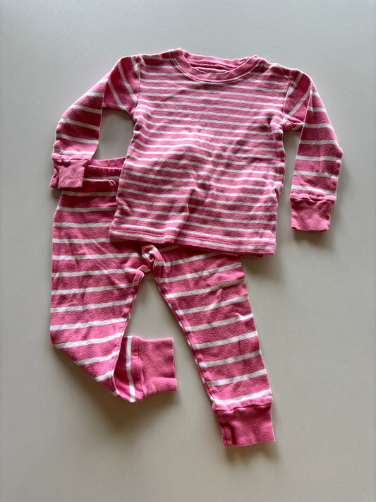 2pc Pink Striped Pajamas
