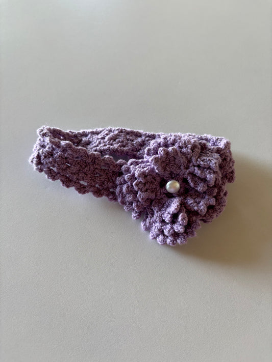 Crocheted Purple Flower Headband