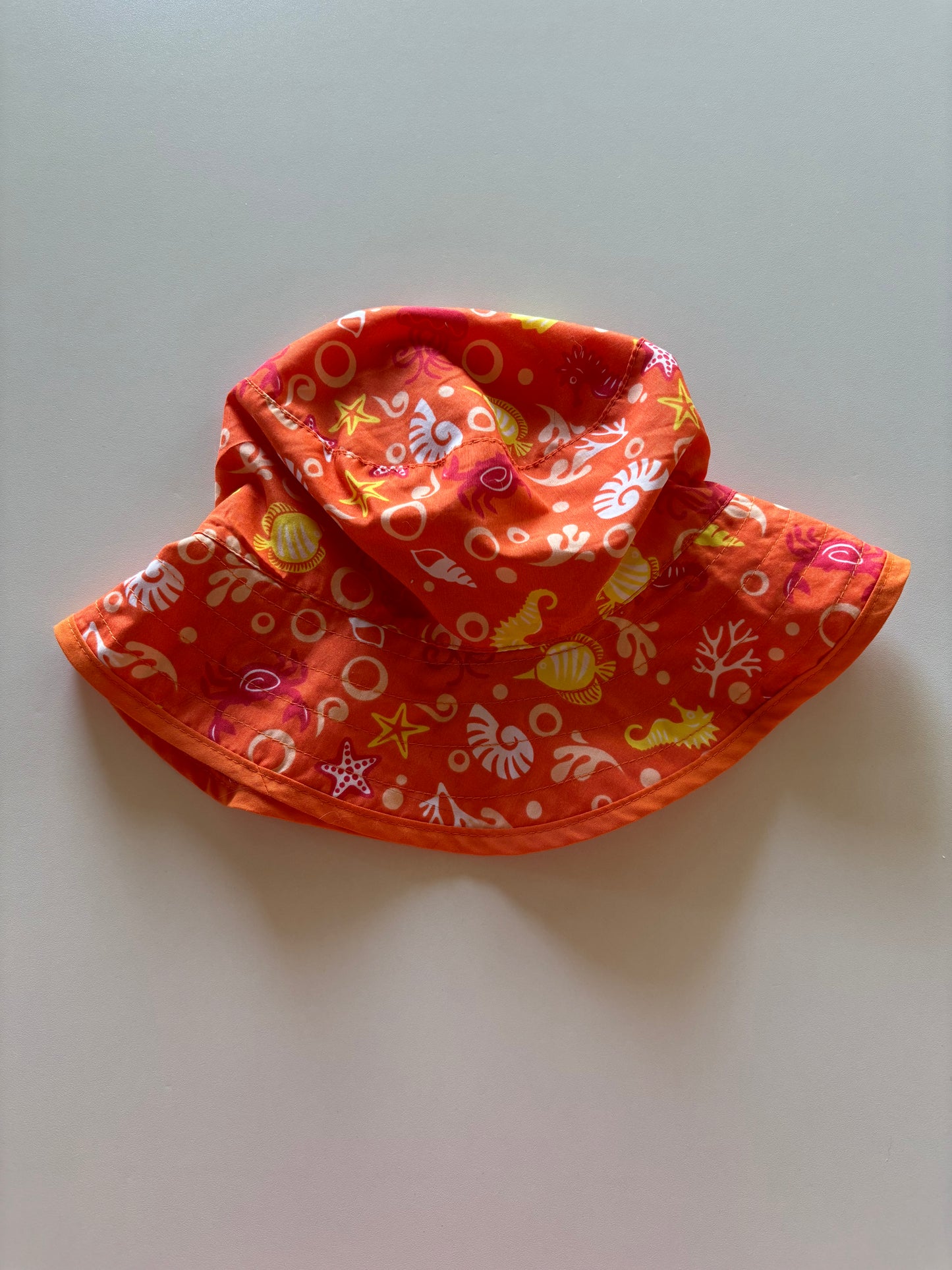 Reversible Orange Sealife Bucket Hat