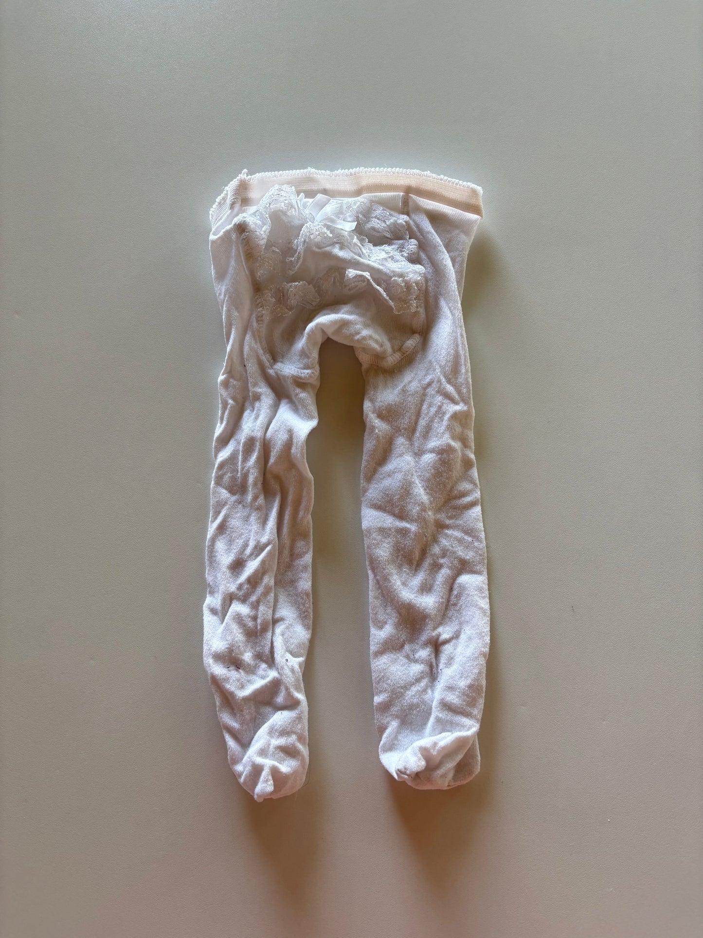 White Ruffle Bum Tights