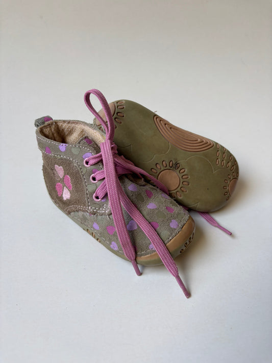 Grey & Purple Heart Shoes
