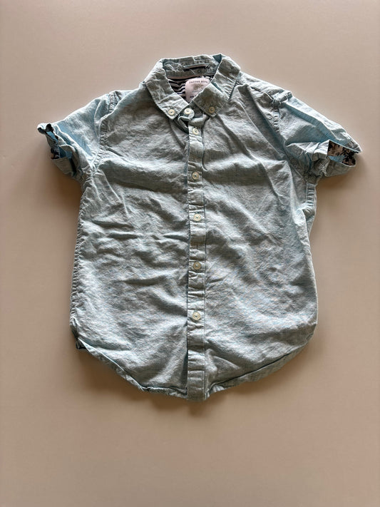 Light Blue Melange Button Up Shirt