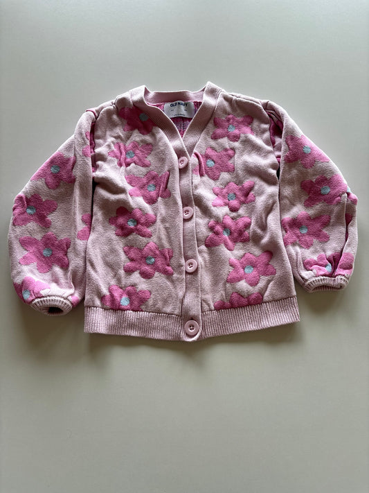 Pink Knit Daisy Cardigan