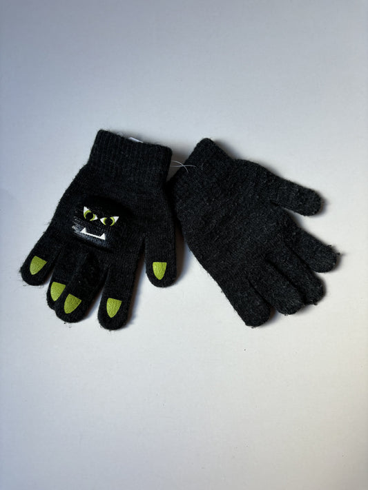 Charcoal Cute Monster Mini Mittens