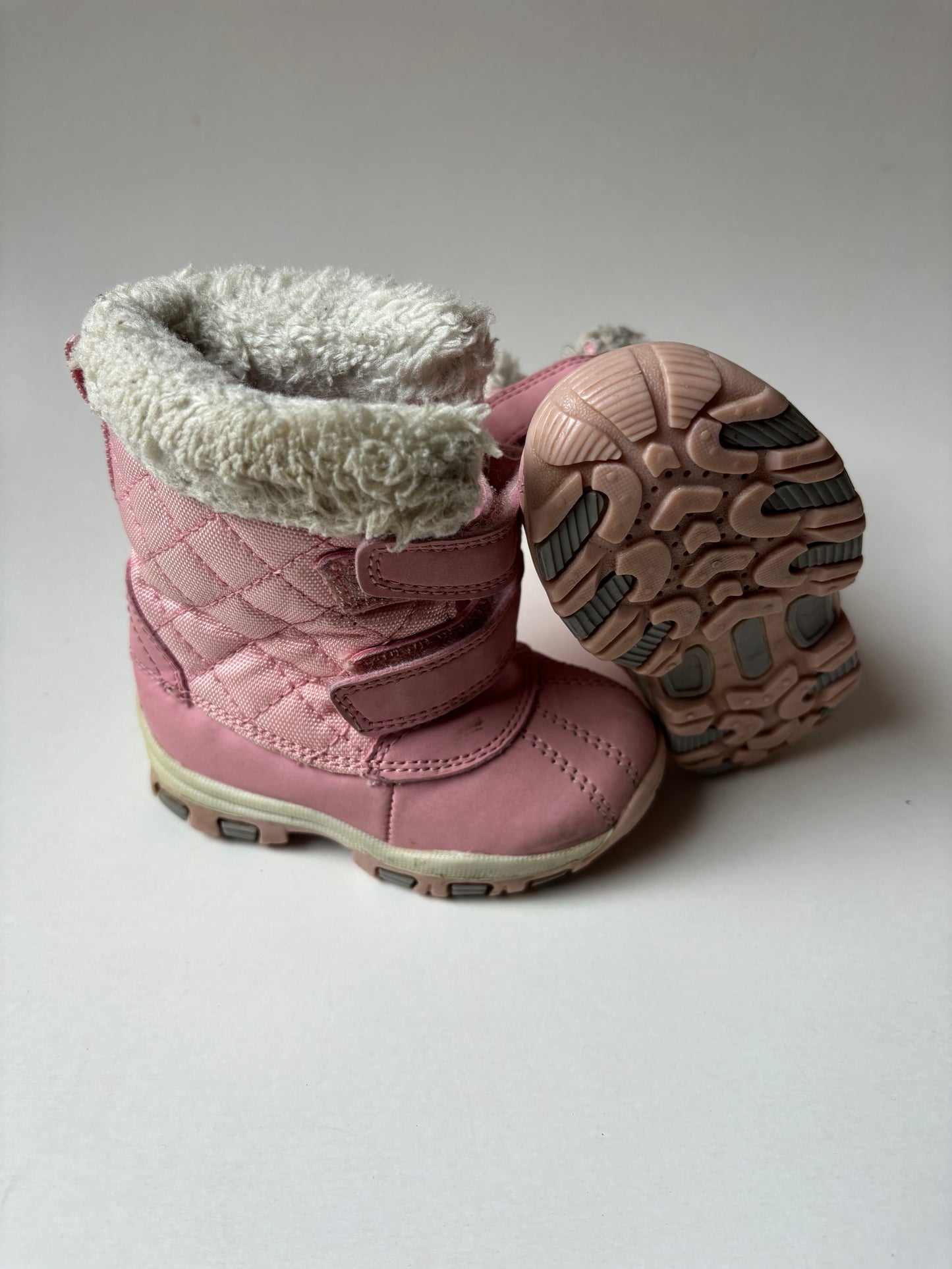 Pink & White Winter Boots