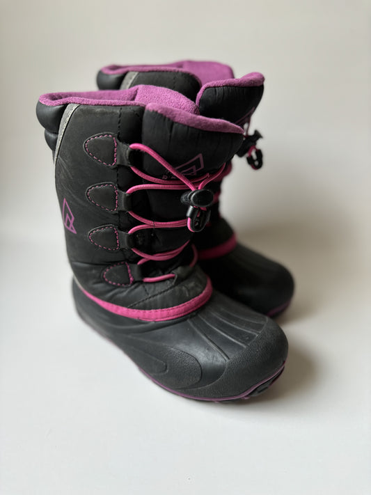 Black, Pink, & Purple Winter Boots