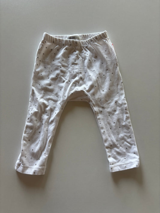White & Silver Polka Dot Leggings