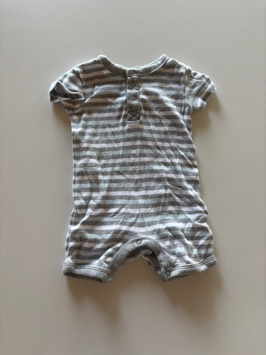 Grey & Blue Striped Romper