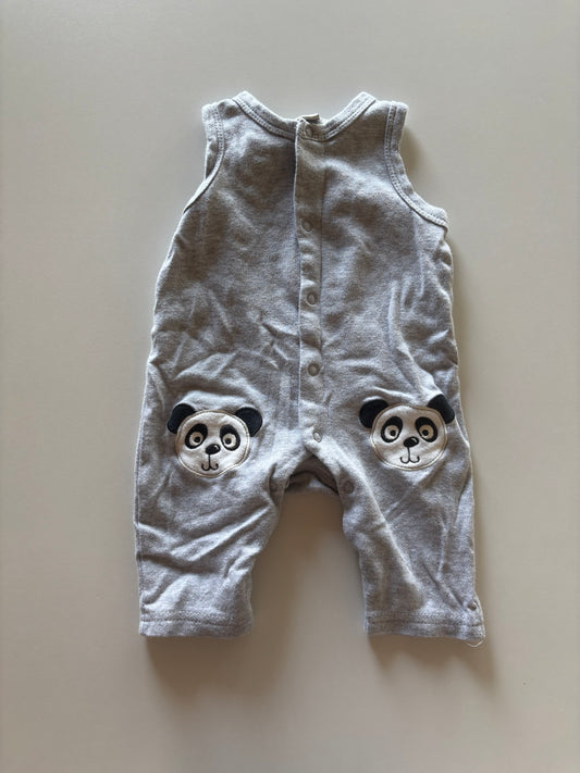 Grey Panda Romper