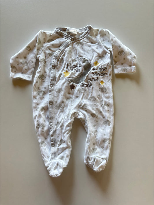 White & Grey Love You to the Moon Sleeper