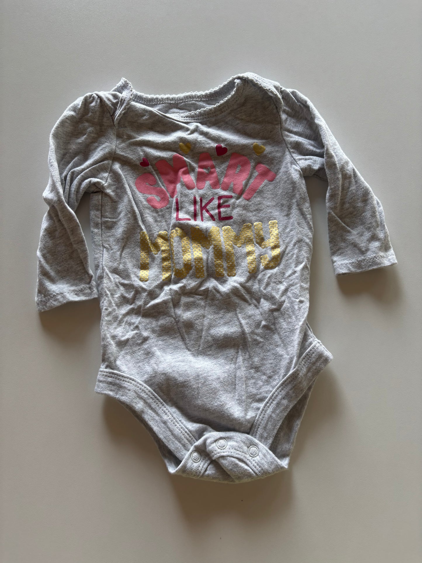 Grey Smart Like Mommy Onesie
