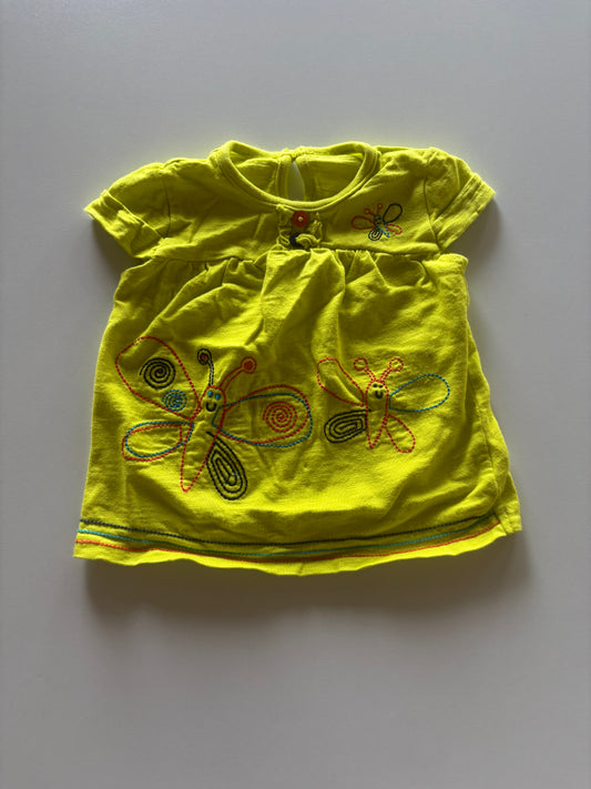 Yellow Embroidered Butterfly Shirt