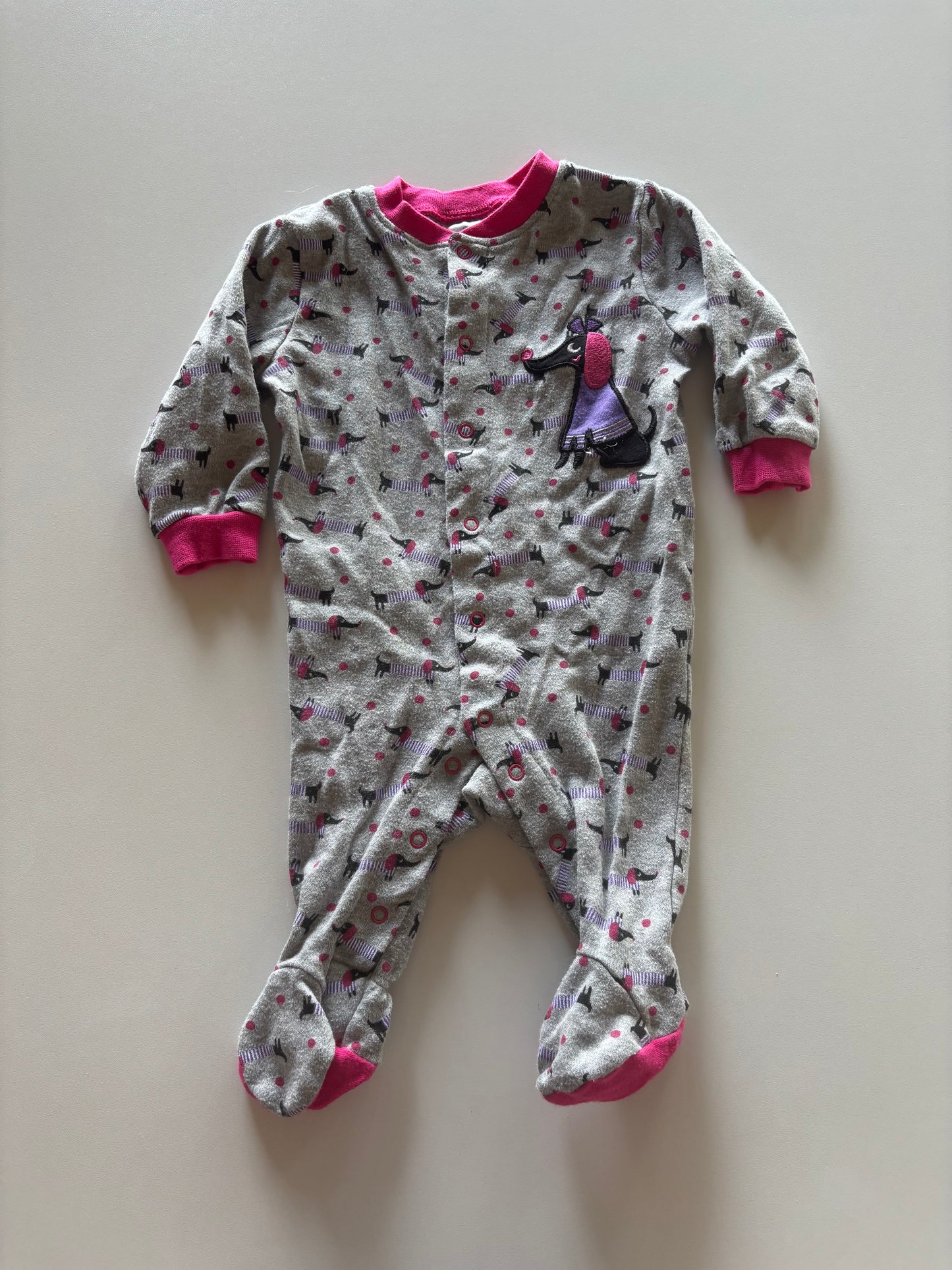 Pink & Grey Dog Sleeper