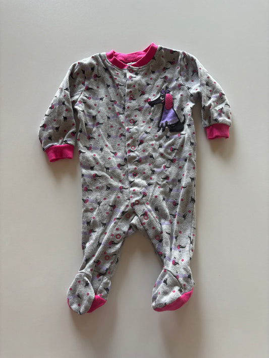 Pink & Grey Dog Sleeper