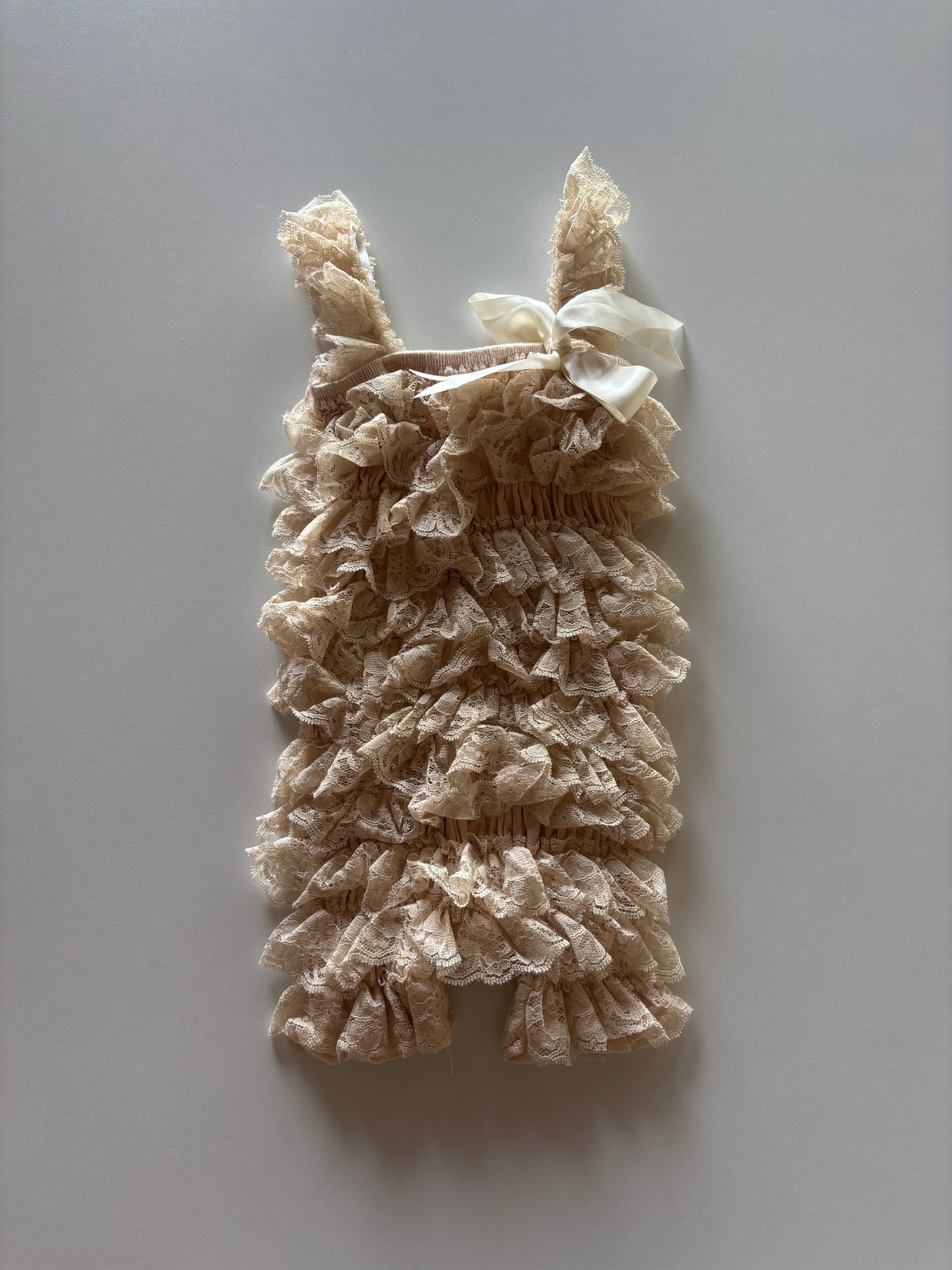 Beige Lace Romper