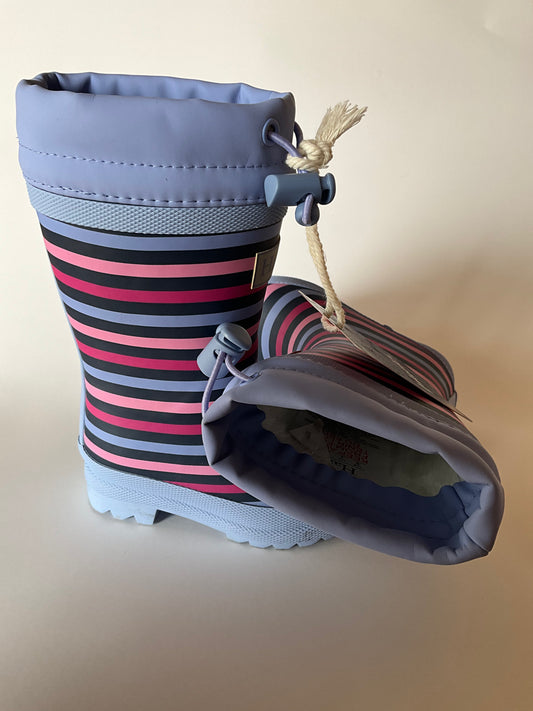 BNWT Striped Lined Hatley Rain Boots - size 6