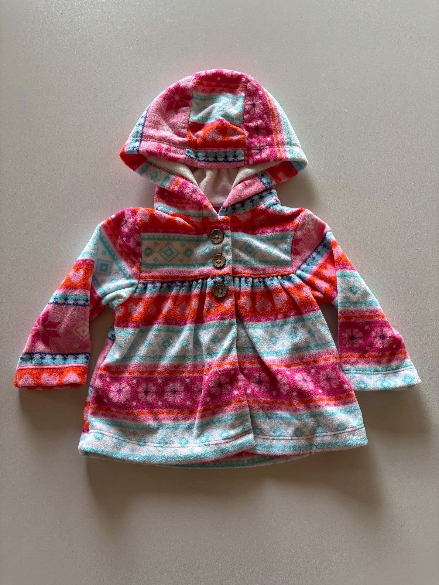 Patterned Fleece Hoodie