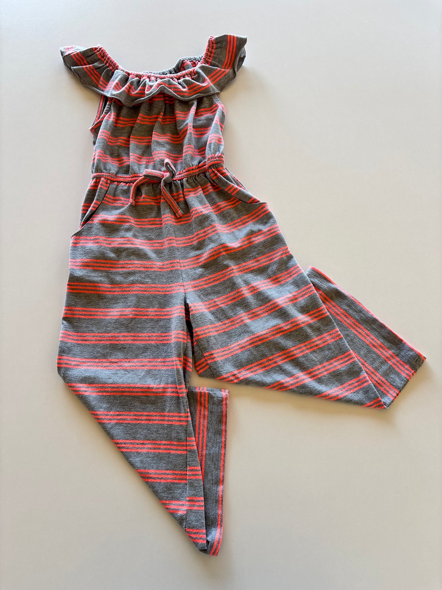Grey & Neon Striped Romper