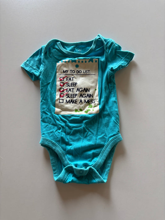Blue To Do List Onesie
