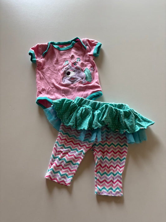 2pc Hippo Ballerina Set