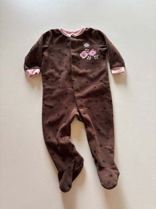 Brown Polka Dot Fleece Sleeper
