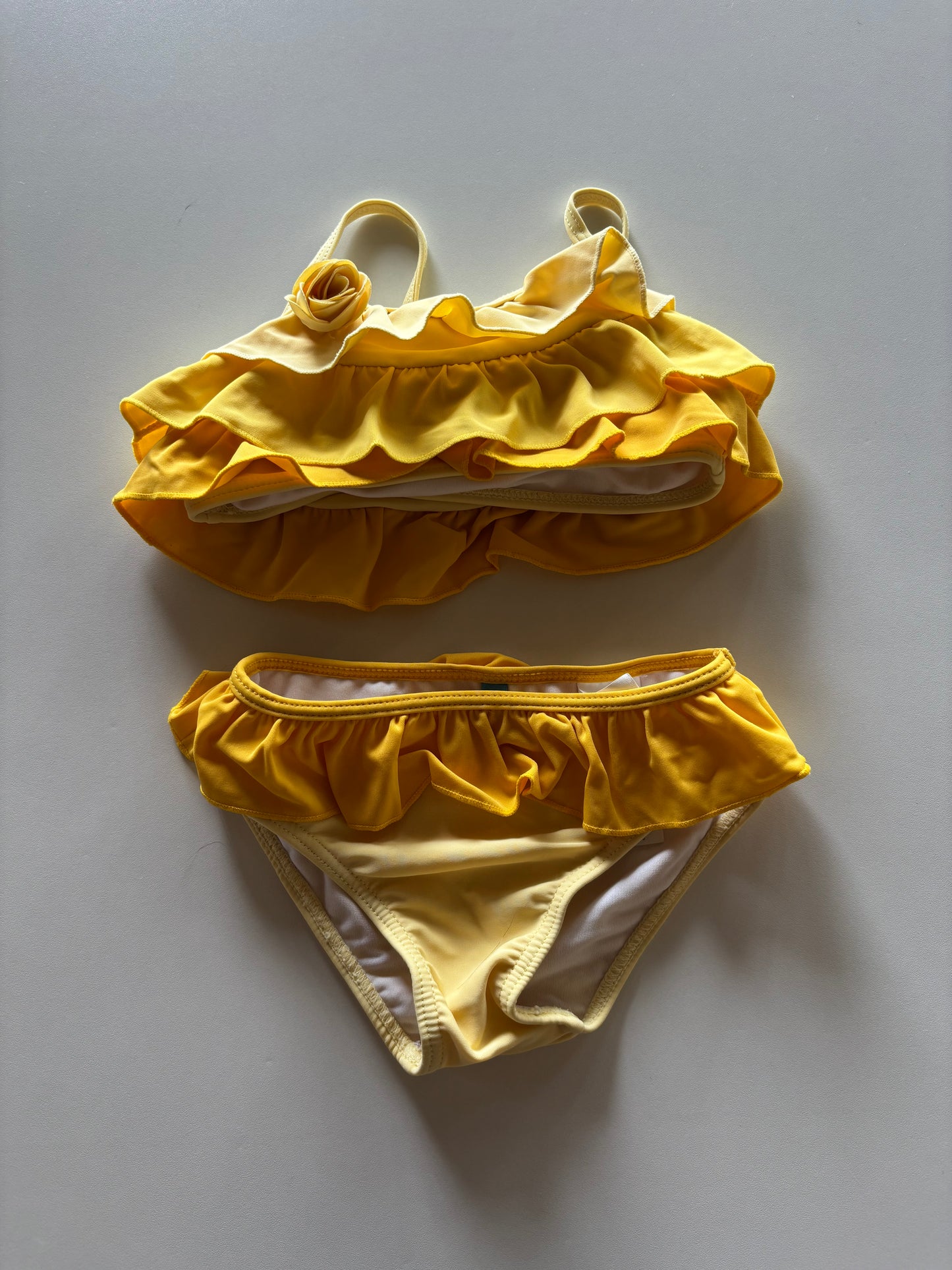 2pc Yellow Ruffle Swim Suit