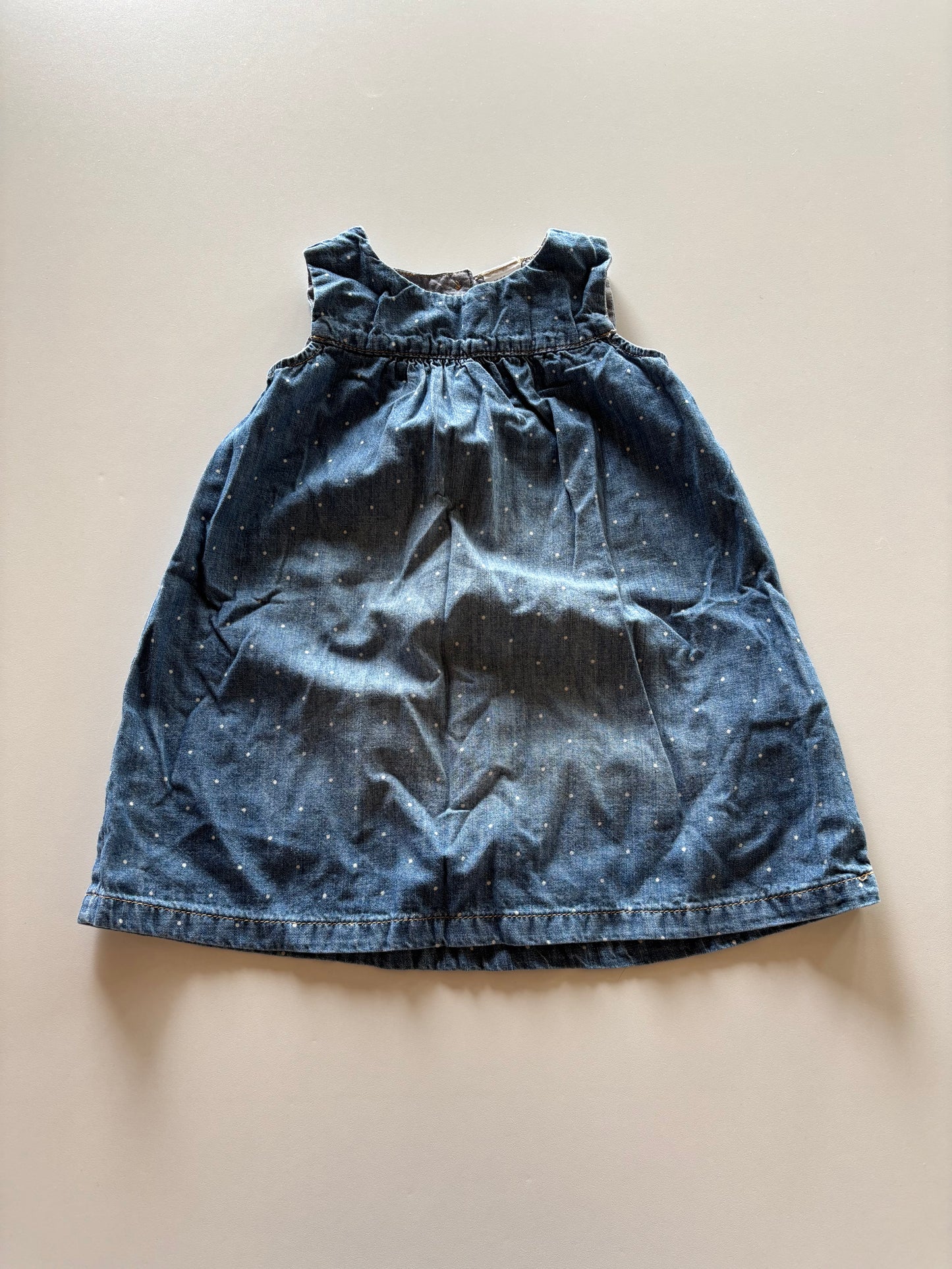 Polka Dot Chambray Dress