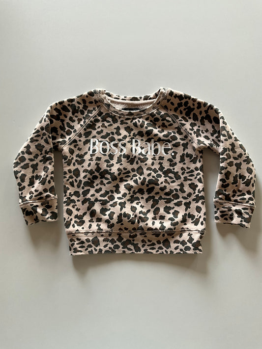 BTL Leopard Boss Babe Crewneck