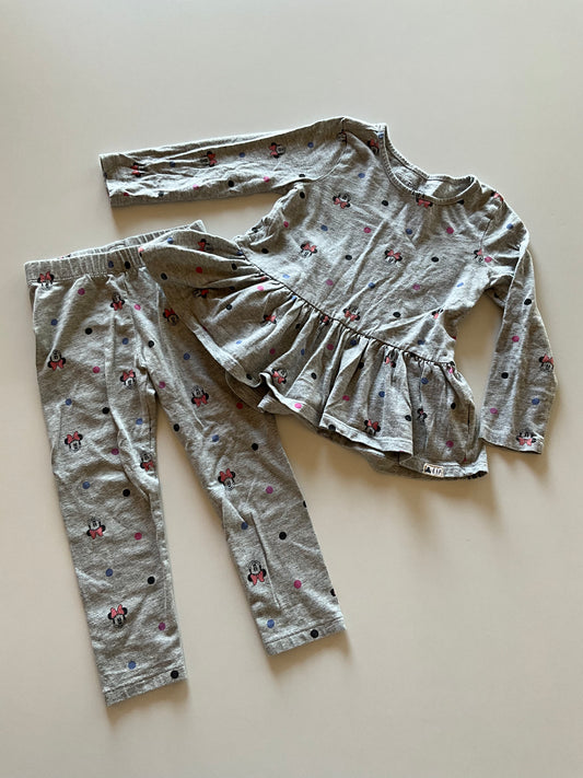 2pc Grey Minnie Mouse Set
