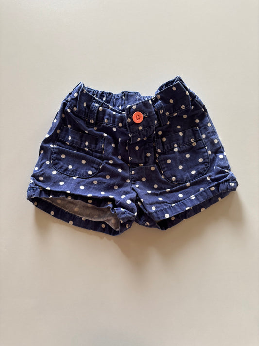 Navy Pola Dot Shorts