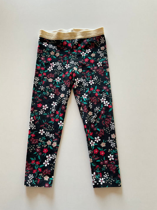 Black, Floral, & Gold Leggings