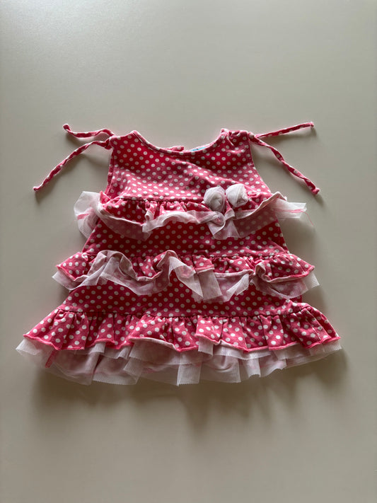 Pink Polka Dot Ruffle Dress