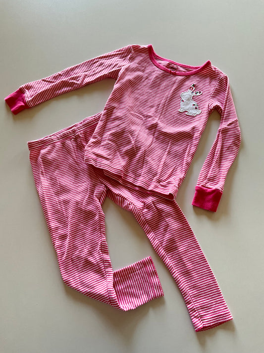 2pc Pink & White Striped Bunny Pajamas