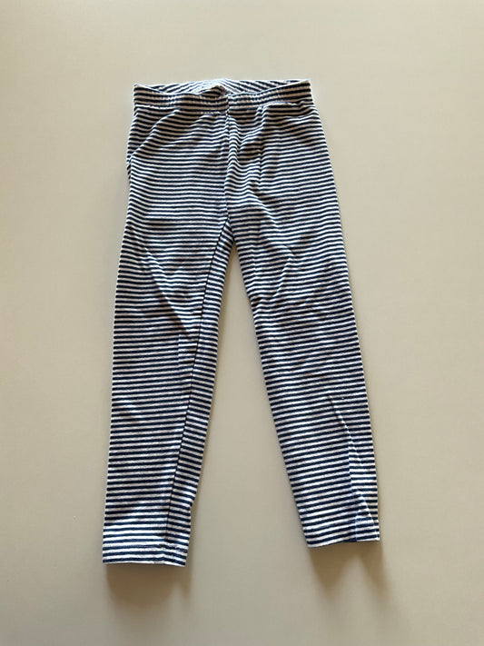 Blue & White Striped Leggings