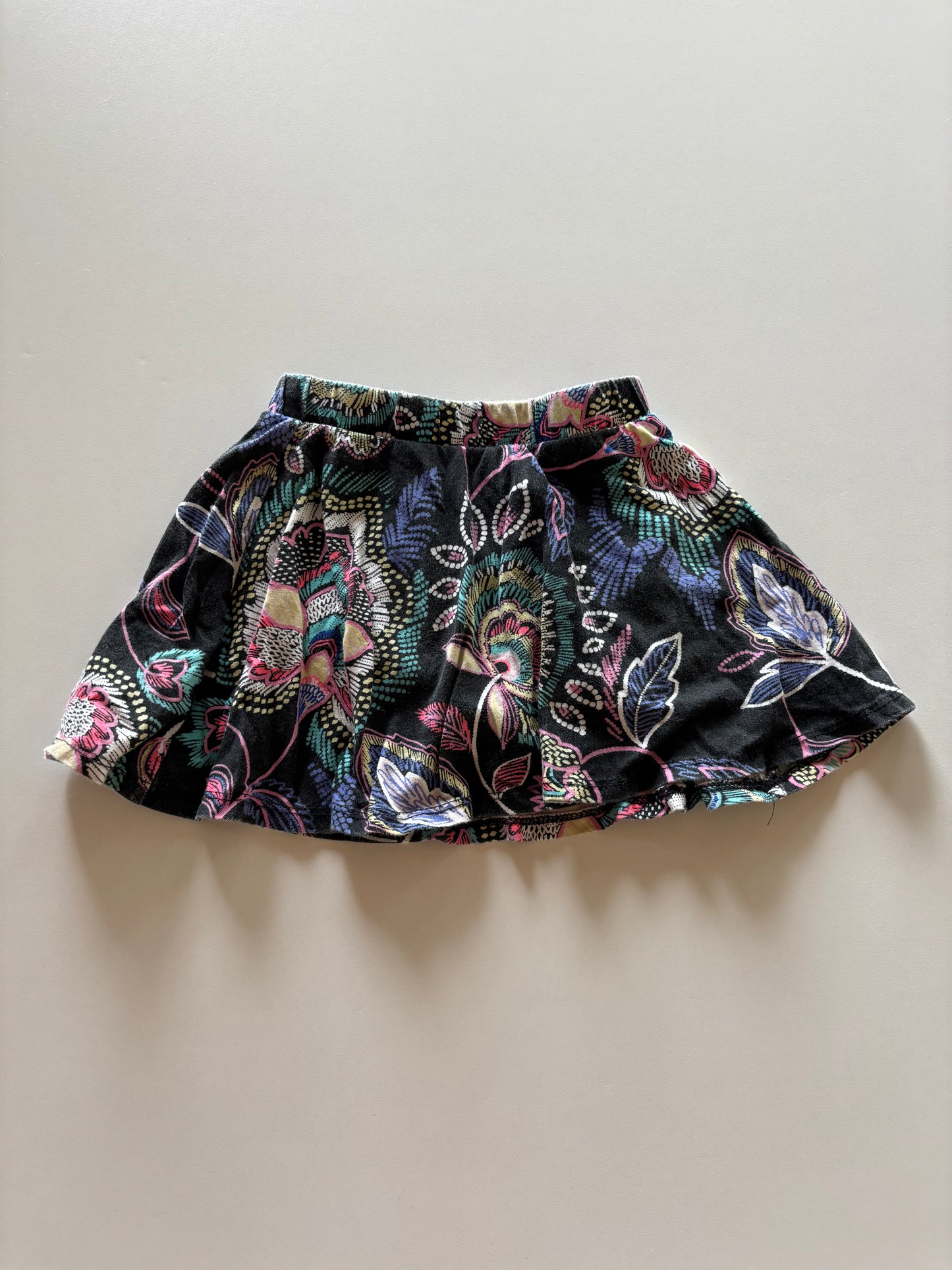 Black Patterned Skort