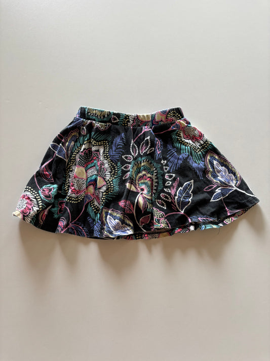 Black Patterned Skort
