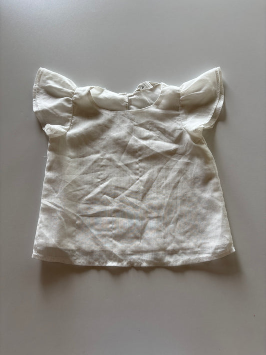 Shiny Silver Striped Ivory Top