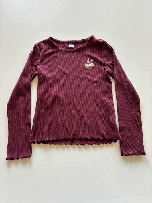 Burgundy Ribbed Peace Shirt