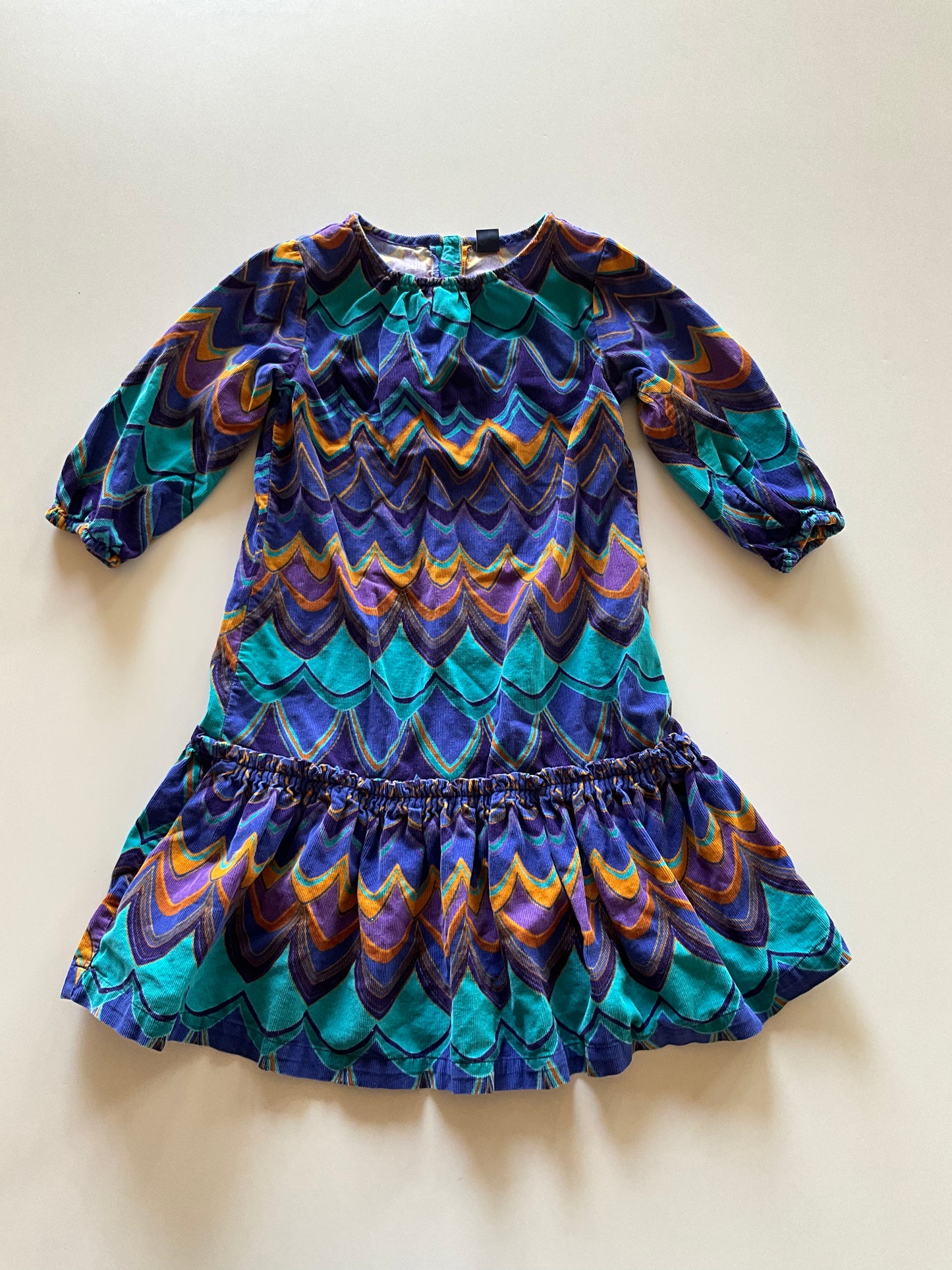 Peacock Coloured Corduroy Dress