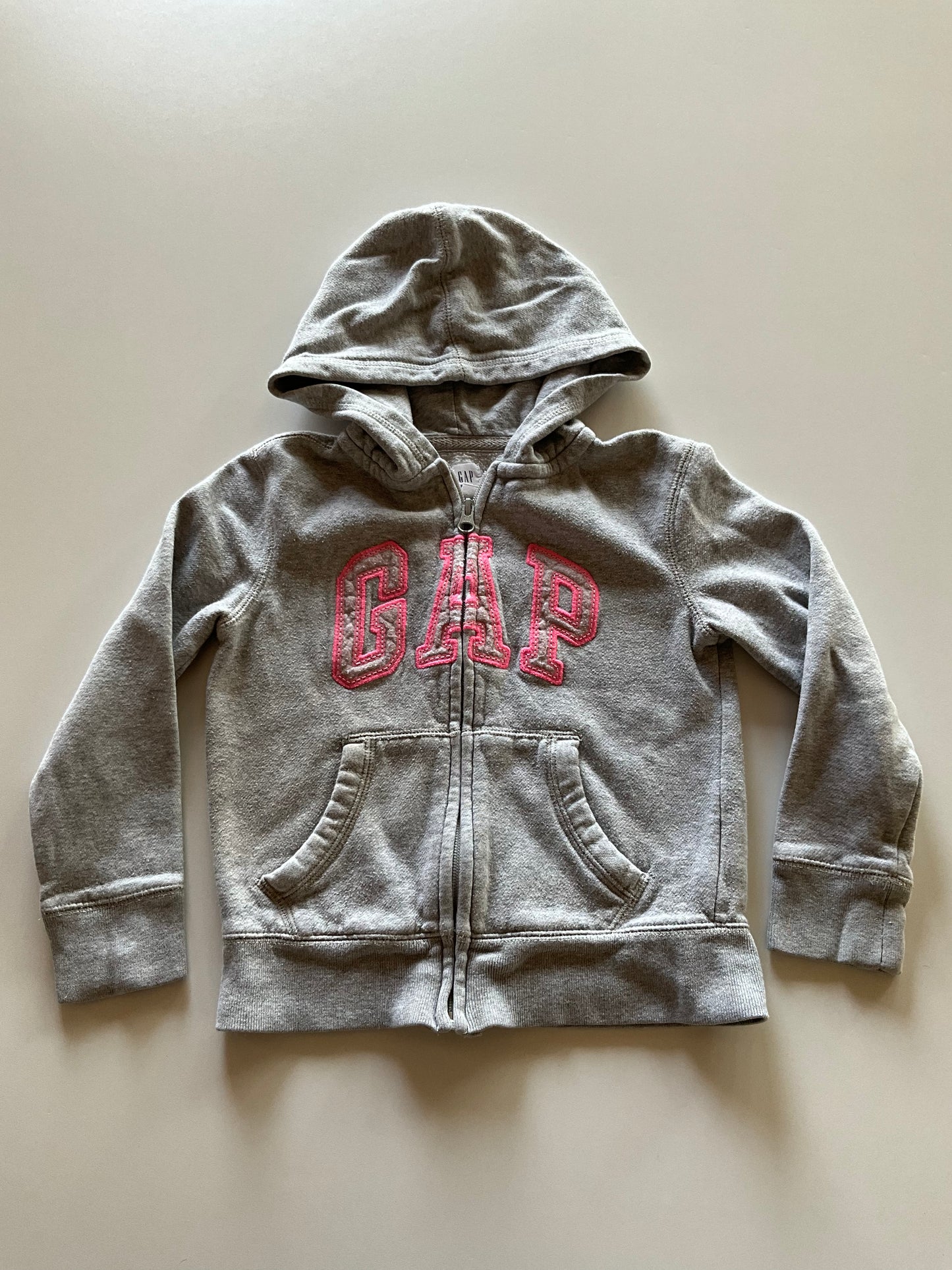 Grey & Pink Gap Zip Up Hoodie