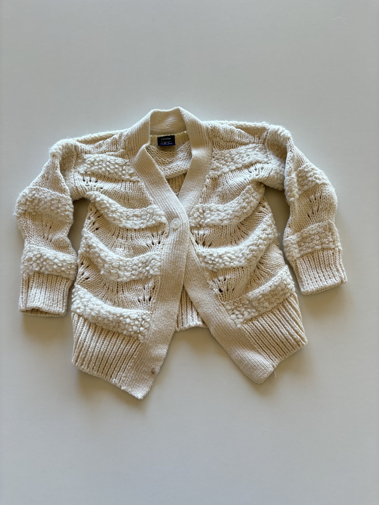 Textured Knit Cream Cardigan