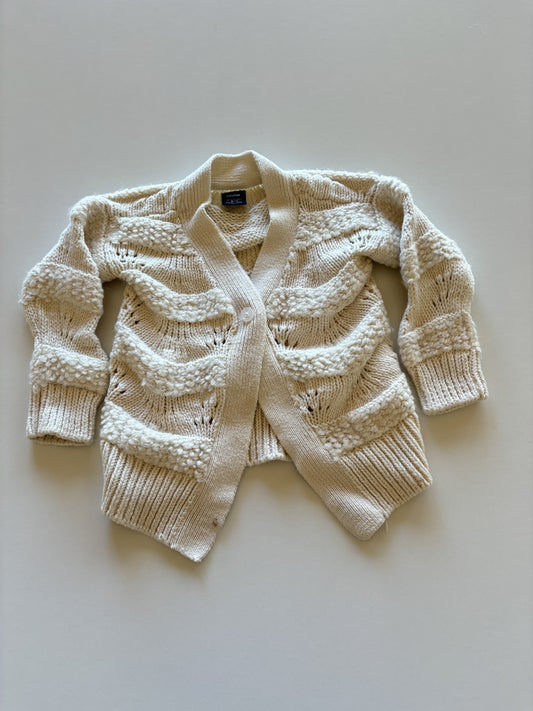 Textured Knit Cream Cardigan