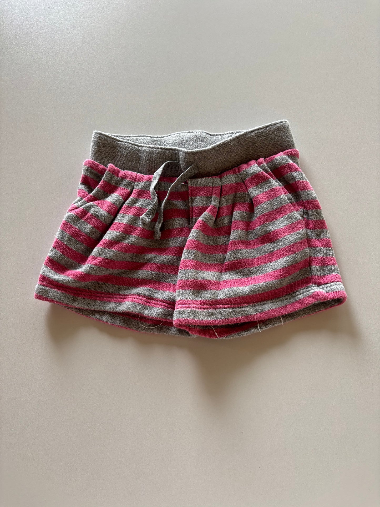 Grey & Pink Striped Shorts