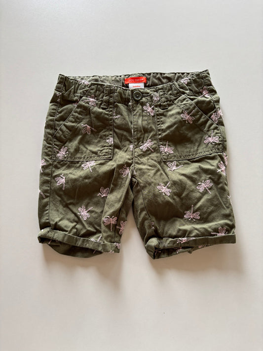 Olive & Pink Dragonfly Bermuda Shorts