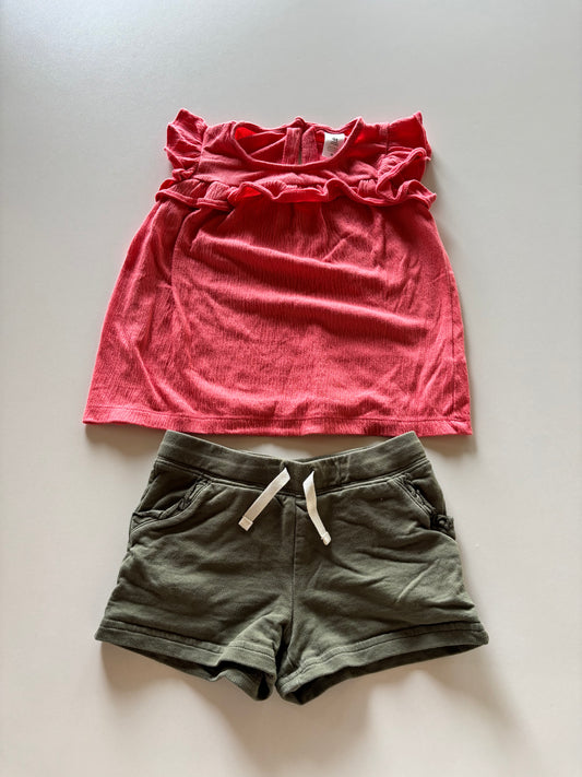 2pc Coral & Olive Set