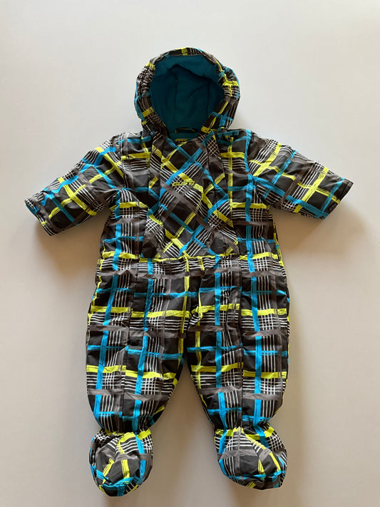 Blue, Green, & Grey Plaid One Piece Snow Suit