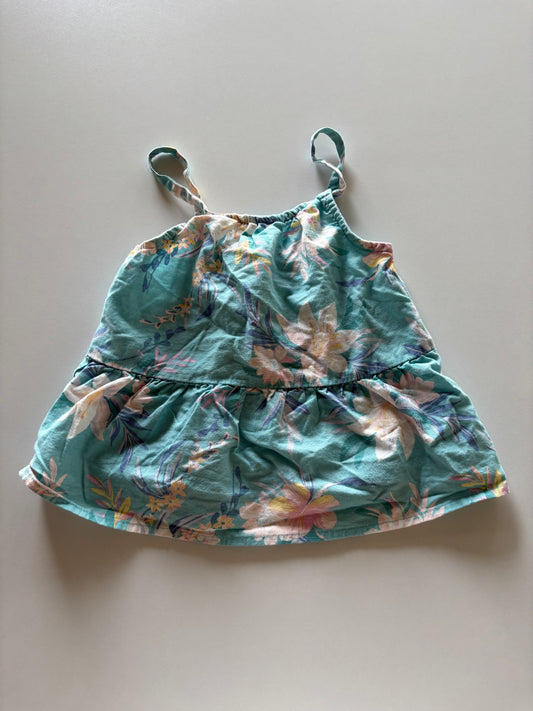 Blue Tropical Floral Tank
