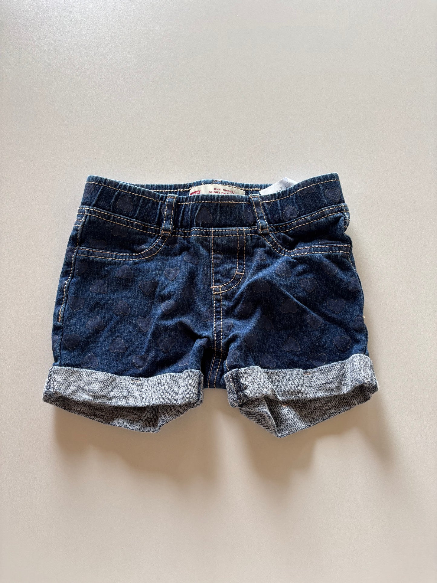 Heart Stretchy Denim Shorts