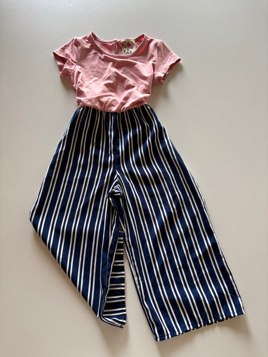Pink & Navy Romper